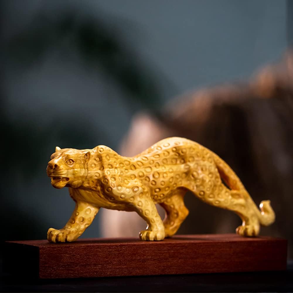 ライオン 天然木彫り 置物 オブジェ 美品 高級 運気上昇!